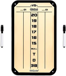 GoSports Dry Erase Steel Darts Scoreboard - Cricket and 01 Dart Games with 2 Magnetic Markers