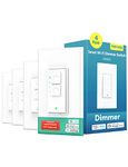 meross Smart Dimmer Switch, Single Pole Switch for LED Light, Neutral Wire Required, Compatible with Alexa, Hey Google and SmartThings, 2.4GHz Wi-Fi, Remote and Voice Control, No Hub Required, 4 Pack