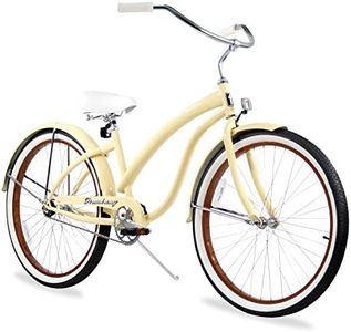 Firmstrong Bella Fashionista Women's Beach Cruiser Bicycle, Single Speed Bicycle, 26 Inch Wheels, Vanilla