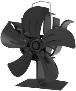 YESBO Heat Powered Wood Stove Fan, 5-Blade Fireplace Fan With Magnetic Thermometer, Non-Electric Silent Fan for Wood Burning/Pellet/Log Burner/Fireplace-355