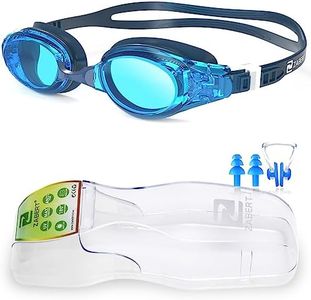 ZABERT Schwimmbrille, W5 Schwimmbrillen für Erwachsene Herren Damen Männer Frauen Kinder 8+ Jahre Schwimmen Brille Antibeschlag UV Schutz Groß Triathlons Wettkämpfe Schwimmbrille Blau Blue