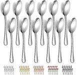 Evanda Dinner Spoons 12 Pieces, Stainless Steel 18.5cm Spoons, Dessert Spoons, Table Spoon, Soup Spoons, Easy to Clean, Dishwasher Safe