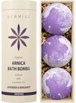 Arnica Bubble Bath Bombs Infused Lavender & Bergamot - Essential Luxurious Mega Foaming Bath bombs Additives for Dry Skin Nourishment Moisturizing - Blissful Bathing Experience Christmas Birthday Gift