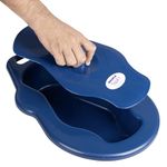 TopX1 2in1 Unisex Polypropylene Bedpan with Lid | For Men & Women from MEXPLE | Large, Thick & Stable Bedpan | for Bedridden Patients - Weight Capacity upto 100kg - Blue