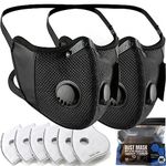 BASE CAMP M Cross Dust Face Mask, Reusable Breathable Masks w/ 6 Filters for Woodworking Sports Cycling