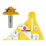 MICROJIG FITFINDER 1/2 Gauge and (R9A) 3/4" Lock Miter Bit with Center Index (1/2" Shank) Bundle