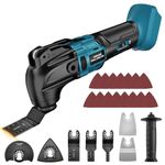 Cordless Oscillating Tool Compatible with Makita 18V Batteries, 6 Variable Speed, 23 PCS Oscillating Multi Tool kit with Auxiliary Handle, Brushless for Scraping, Sanding, Cutting Wood(Only Tool)