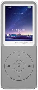 Mp3 Player with Bluetooth Music Players,Portable Walkman Mp3/Mp4 Players with Video,Voice Record,Fm Radio,E-Book,Photo Viewer,Alarm Clock,1.8" HD Screen MP3 Player with SD Card Slot (White 64GB)