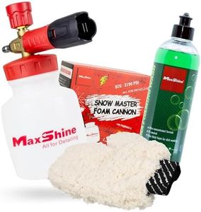 Maxshine 3 Pieces Snow Master Kit (SMK01) - Foam Cannon, Ultra Foaming Wash (16oz) & Microfiber Wash Mitt - 1/4 Quick Connect Detailing Washer Gun for Cars, Trucks, SUVs, RVs & More