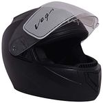 Vega Edge ISI Certified Full Face Gloss Finish Helmet for Men and Women with Clear Visor(Black, Size:M)