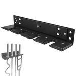 Yes4all Wall Mounted Olympic Barbell Holder/Olympic Hanger Barbell Rack - 4 Bar. Excellent Compact, Vertical Storage. Suitable for Gym, Home and Garage Gym, Black (Pack of 1)