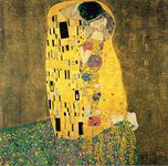 The Kiss by Gustav Klimt - The World Famous Classic Art Reprint - "10 Most Famous Paintings In The World Collection" - Large Size Unframed Wall Art Print On Canvas (24 inches x 24 inches) For Home And Office Interior Decoration by Tallenge