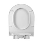 ELEGANT CASA Polypropylene Soft Closing Toilet Seat/Western Toilet Seats Cover for Bathroom/seat for Commode with Stable Hinges- D Shape Design Colour (Glossy White)-1 Set
