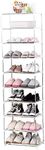 Jucaifu Stackable Small Shoe Rack, Entryway, Hallway and Closet Space Saving Storage and Organization (10-Tier, White)