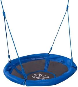 HUDORA Altalena a nido 90 - altalena nido in plastica blu per carico fino a 100kg - altalena con diametro di 90cm per interni ed esterni - Altalena familiare regolabile per bambini e adulti