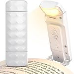 Mexllex Rechargeable Book Reading Light, Eye Caring Reading Light Clip on Book with 3 Colors Temperatures & 5 Brightness Levels, Portable LED Clip on Bookmark Lamp for Bookworms