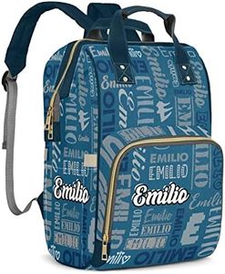 ZAACUSTOM Custom Name Boy Baby Bags, Nylon Personalized Diaper Bag Backpack for Baby Boy Mom, Large Capacity, Waterproof, Multifunctional, Adjustable Shoulder Straps