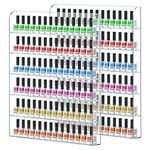 FEMELI 2 Pack Nail Polish Wall Racks 20 * 24 Inch Hold Up to 240 Bottles,Clear Acrylic Nail Polish Shelf Organizer Wall Mounted 6 Rows