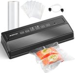 GERYON Vacuum Sealer, Automatic Vacuum Sealer Machine for Dry & Moist Food, Compact Design,LED Indicator,with External Vacuum System, Included Bags&Roll, Black