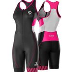 SLS3 Triathlon Suits Women - Premium Pro Womens Tri Suit Sleeveless - Breathable Quick-Dry Trisuit with Slim Athletic Fit, No Shelf Bra, Anti-Friction Seams (Sky Pink, L)
