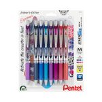 Pentel EnerGel RTX Retractable Liquid Gel Pen, Creator Expressions Pack, 0.7mm, Metal Tip, Medium Line, Assorted Ink, Pack of 8 Pens (BL77XRIGBP8M)