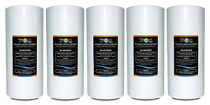 5 x SP10BB50 – FilterLogic 10” Big Blue Spun Poly 50 Micron Sediment Water Filter fits Standard housings - Whole House Filters, Reverse Osmosis Systems & Aquarium Filters,Removes:Sediment, Rust