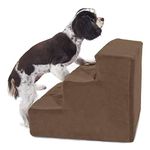 Majestic Pet 3 Step Chocolate Micro-Velvet Pet Stairs