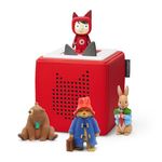 tonies Toniebox Favourites Bundle Incl. 1 Creative 3 content, We're going on a bear hunt, Paddington, Peter Rabbit, Screen-Free Music Player for Kids, Early Development & Activity Toys, Red