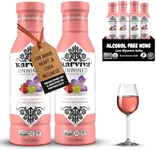 Karviva Unwined Rosé Non-Alcoholic Wine Alternative – Low-Sugar, Organic, Herbal Blend for Relaxation, Hormone Balance, & Skin Health (4-Pack, 12 oz Each)