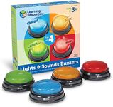 Learning Resources (UK Direct Account) LER3776 Learning Resources Lights and Sounds, Family Night, Game Show, Classroom Accessories, Siren, Buzzer, Laser and Charge, Set of 4, Ages 3+, Multicoloured