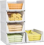 Homifly 5 Pieces Clothes Organizer For Wardrobe Cupboard Organizer For Clothes Foldable And Stackable Closet Organizer Drawer Organizer For Clothes, Almirah Space Organizer For Cupboard