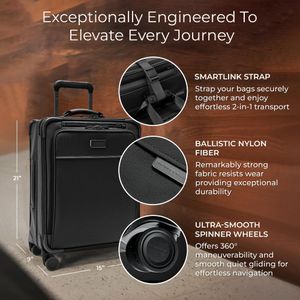 Briggs & Riley 53cm Expandable Cabin Spinner – Baseline Softside Luggage, Black