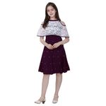 Sheetal Associates Girls Midi Knee Length Half Sleeve Casual Dress Wine