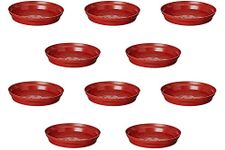 WingDong Bottom Tray [ Saucer, Plate ] Suitable for 10 inch, 12 inch, Round Plastic Pot, Terracotta Color Set of 10 Pieces (Plate Brown - 10 Pcs)