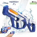 Skirfy Water Gun, Squirt Gun with 600 Ammos,Water Gun for Kids Ages 8-12 Firing for Outdoor Play,SwimToys 2 in 1 Pool Toys for Kids with Moving Light,Automatic Water Gun, Summer Toy Gifts for Boys