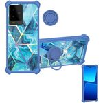 Aroepurt NUU A25 Case Compatible with NUU Mobile A25 Phone Case Cover [Hard PC + Soft Silicone][Ring Support] [Colorful Reflect Light] IMDL-LS