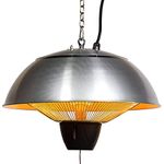 Heatlab Ceiling Hanging Outdoor Indoor Halogen Bulb Electric Infrared Patio Heater 1.5kW, Stainless Steel