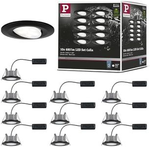 Paulmann 92462 LED Calla Rond kit de 10 10x6W IP65 Blanc Neutre proj Noir Mat orientable Spots plast. Lampe encastrée 4000K, Matière, 60 W