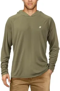 Roadbox Men's UPF 50+ Sun Protection Hoodie Shirt Outdoor UV Long Sleeve Fishing Shirts for Workout Running Swimming Hiking