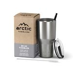 Arctic Tumblers | 30 oz Stainless Steel Insulated Tumbler with Straw & Cleaner - Retains Temperature up to 24hrs - Non-Spill Splash Proof Lid, Double Wall Vacuum Technology, BPA Free & Built to Last