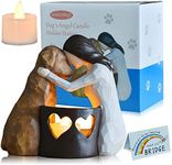 weslinkeji Dog Memorial Gifts，Pet Loss Gifts，Dogs Passing Away Sympathy Gift，Remembrance Gift ，Dog Lovers Candle Holder Statue with LED Candle