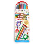 abeec 24 Bendy Pencils with Erasers - Pencils for Party Bags - Perfect for Kids' Party Bags, Classroom Rewards, and Stress Relief