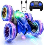 MaxTronic RC Stunt Car With LED Light, 2024 New Direct Charge Remote Control Cars 2 Sided 360 Rotation 4WD, 2.4Ghz Multiplayer Fun, Toy Gifts for Boys Girls Kids Age 3-12