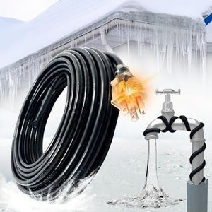 MAXKOSKO Self-regulating Pipe Heat Cable for Pipe Freeze Protection, Roof Gutter Snow Melting De-Icing Heating Cable for Ice Dam Prevention with 10 ft Power Cold, 7 w/Ft, 120 V, 12 Ft