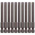 Sipery 10Pcs Hex Head Allen Wrench Drill Bits H5 (5mm) S2 Steel Magnetic Hexagon Hex Head Screwdriver Bits 1/4 Inch Hex Shank 3 Inch Long Drill Bit