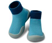 Dookeh Baby Shoes Boys Girls First Walking Shoes Non Slip Soft Sole Sneakers Toddler Infant Babygirl Sock Shoes (5-Turquoise, 18 Months)