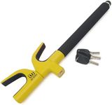 Urban UR959Y High Security Steering Wheel Lock, Most Visible Yellow Steel Double Hook, Automatic Locking, Protective Pads Optional Safety Hammer, Universal Car Anti-Theft Device for Auto SUV Van Truck