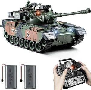 Supdex 1:18 RC Tank, 2.4Ghz US M60 Remote Control Tank Model Toys, 15 Channel Battle Military Tank with Smoke, Light Sound, Volume Switch, Army Toy for Adult and Kid That Shoots BBS and Water Bombs