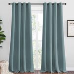 NICETOWN Modern Blackout Curtains Noise Reducing, Greyish Blue, 2 Panels, W55 x L102 -Inch, Thermal Insulated and Privacy Room Darkening Drape Panels for Boy's Guest Room Door Window