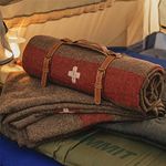 JQZ 100% Wool Blanket 4.5 LBS Swiss Army Military Reproduce Warm Thick Washable 59" x 80" Great for Camping Outdoors Sporting Events Survival & Emergency Kits